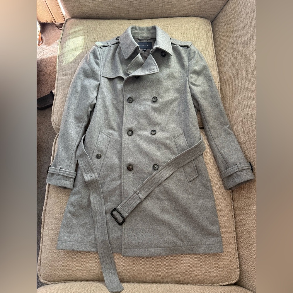 Banana Republic Mens Large Gray Trench Coat